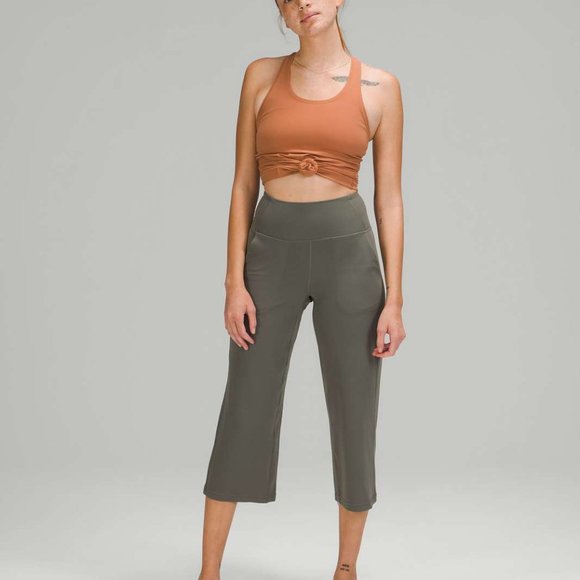 lululemon athletica Pants - Lululemon Align Wide Leg Crop 23" Grey Sage Size 2
